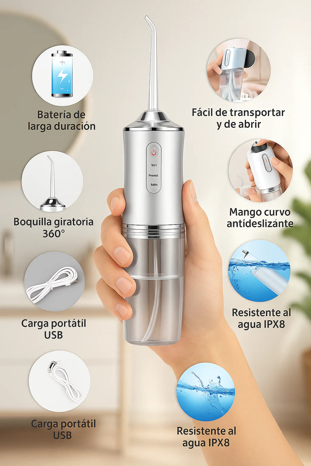 IRRIGADOR ORAL RECARGABLE 🦷🪥 + ENVIO GRATIS 🚚