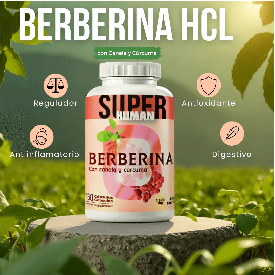 Berberina 💊🌸 - Cápsulas de Equilibrio de la Glucosa y Prevención Diabética con Canela y Cúrcuma + Envio Gratis 🚚
