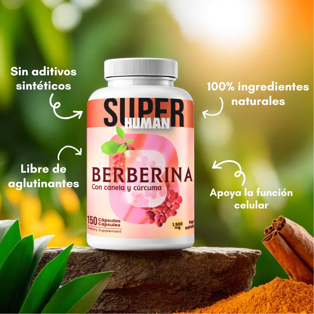 Berberina 💊🌸 - Cápsulas de Equilibrio de la Glucosa y Prevención Diabética con Canela y Cúrcuma + Envio Gratis 🚚